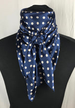 Load image into Gallery viewer, 44&quot; Navy Dot Silk Wildrag