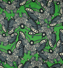 Load image into Gallery viewer, 35&quot; Butterflies Green Hammered Charmeuse